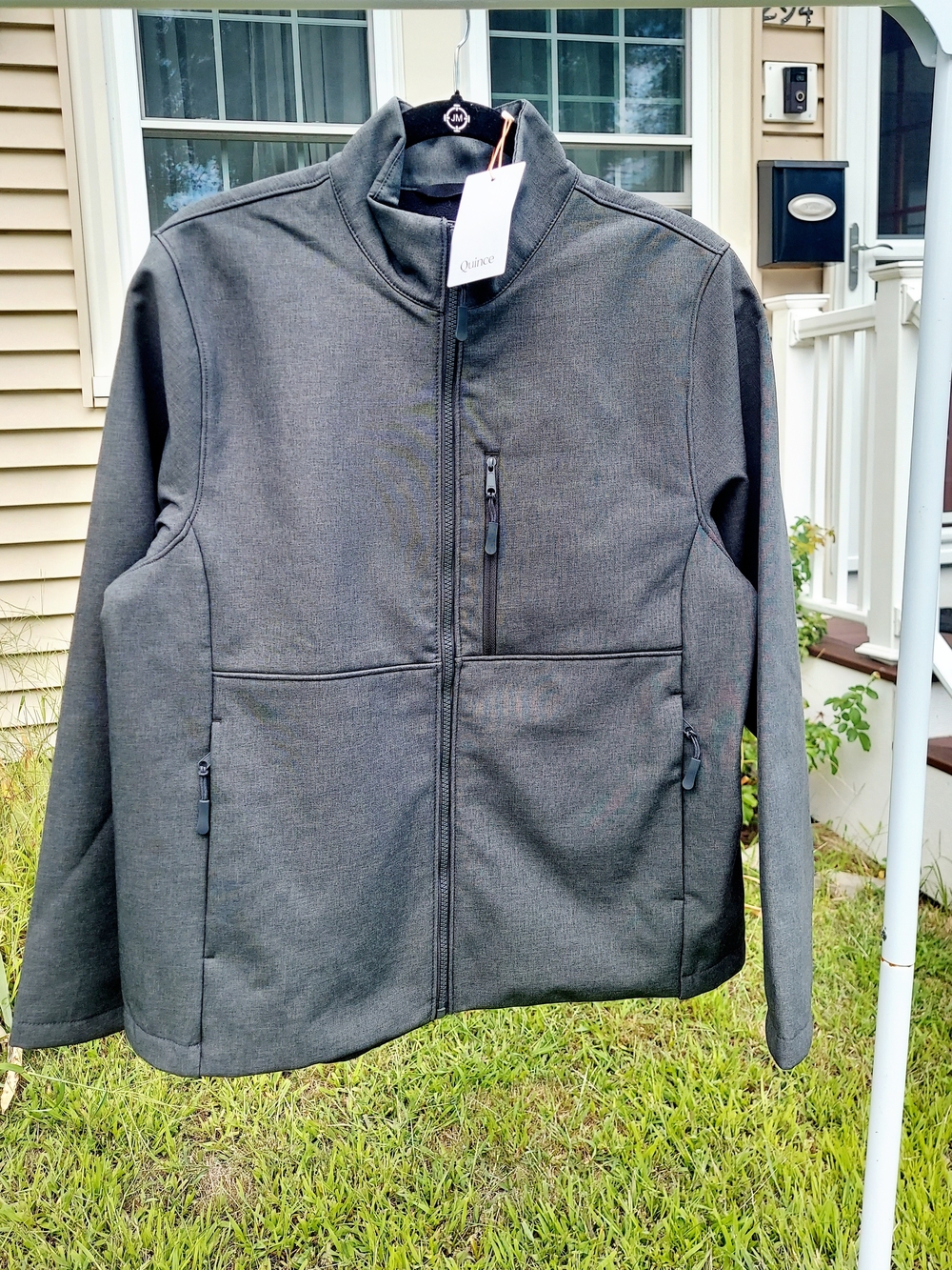 Quince Grey Softshell Fleece Lined Full Zip Jacket Men's Size Large NWT Travel